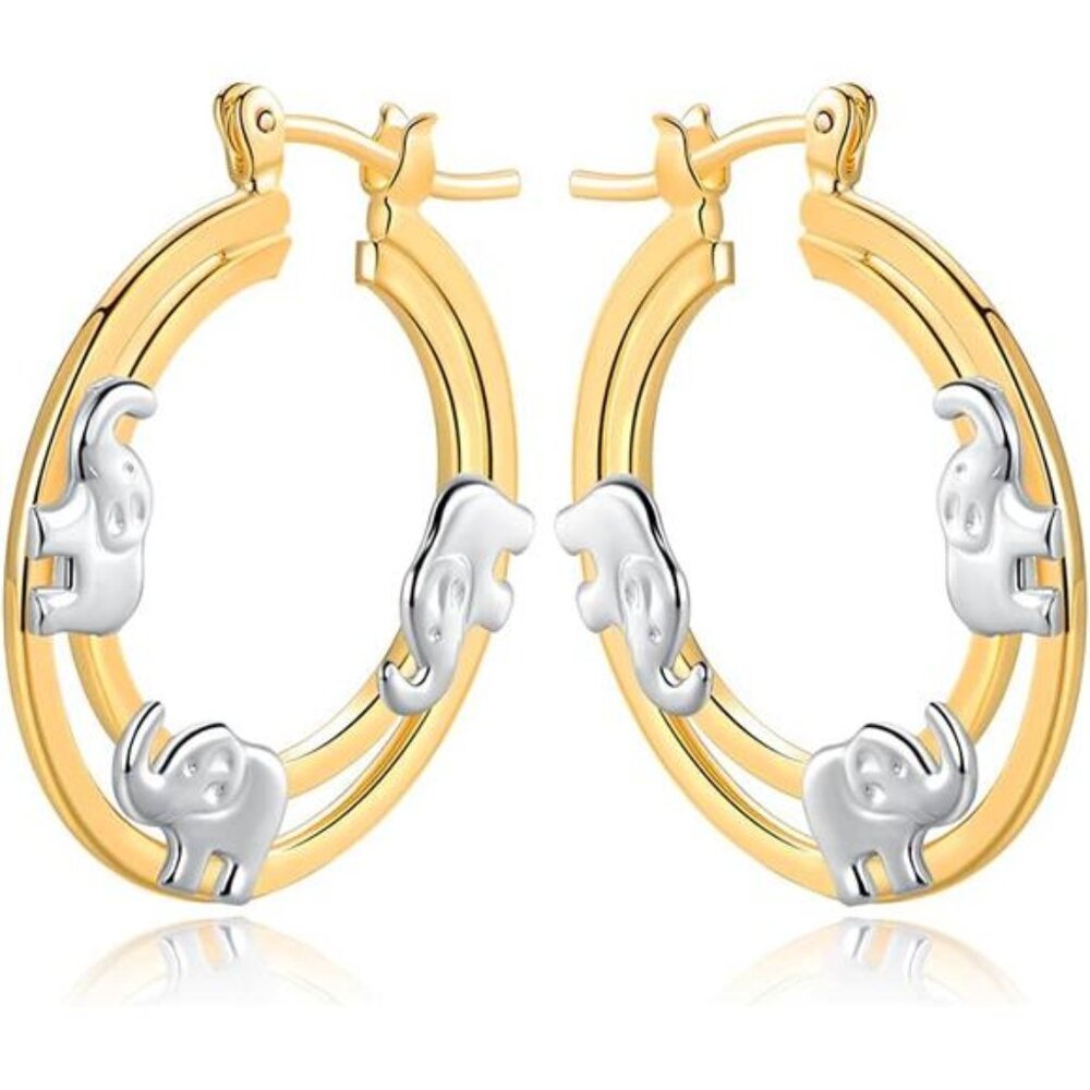 Elephant Hoop Earrings For Women